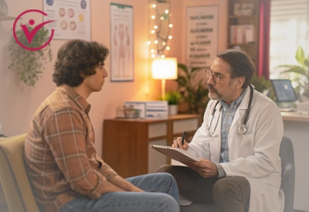 Пациент проходит консультацию у врача